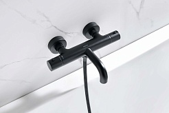 Aquatek Cмеситель для ванны с душем Европа AQ1343MB матовый черный – фотография-2